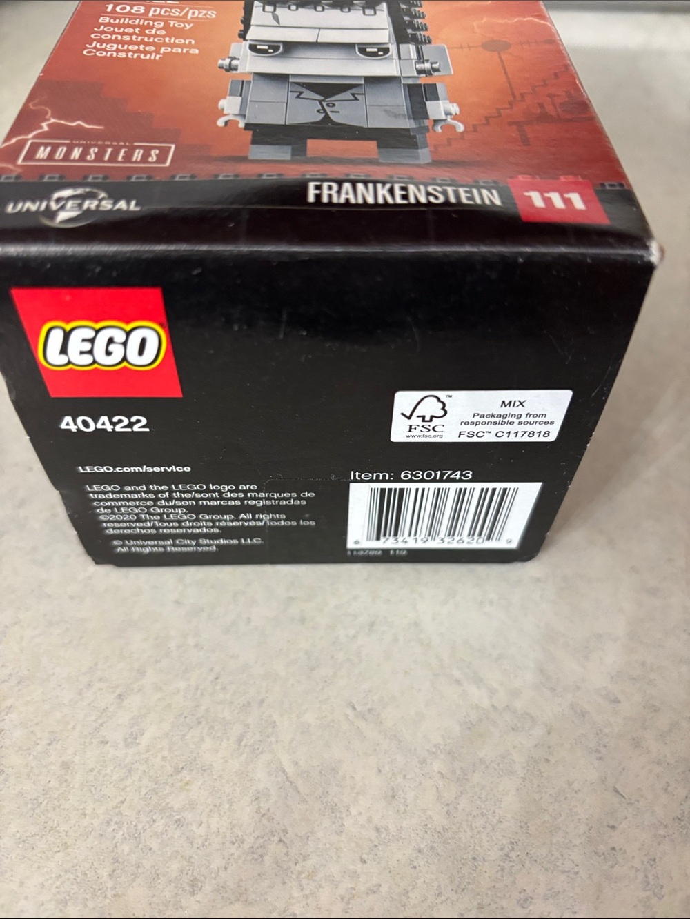 Lego BrickHeadz Frankenstein in Gray and Black - Picture 2 of 4